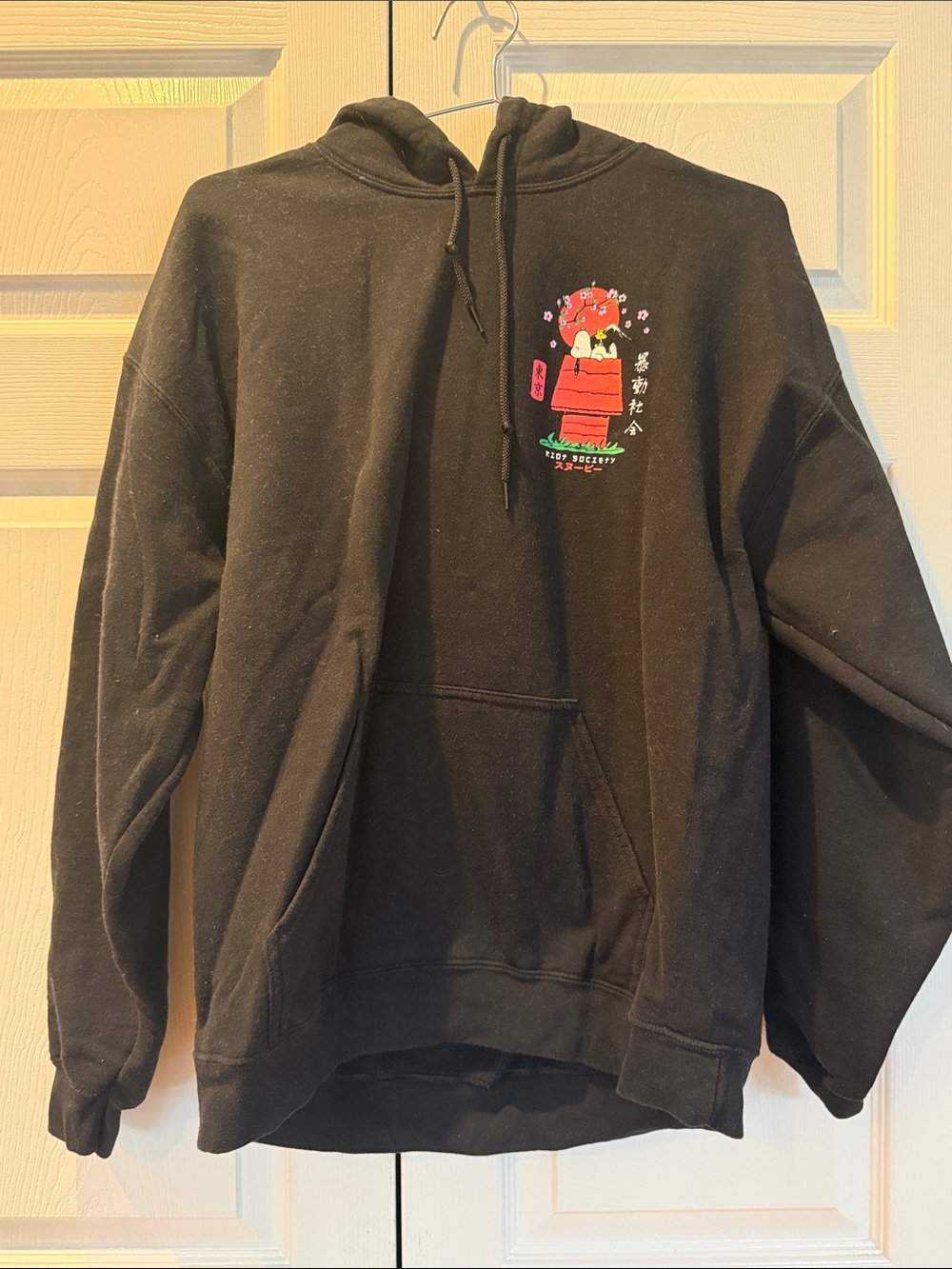 riot society Black Hoodie with Red & Green Graphic